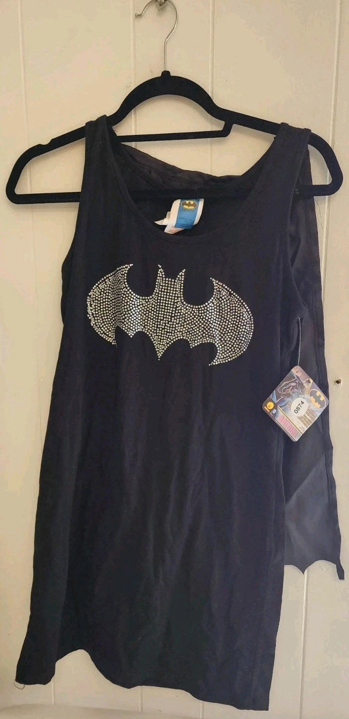 Rubies DC Batgirl Rhinestone Tank Dress W/Removable Cape Medium 10-14 B0874