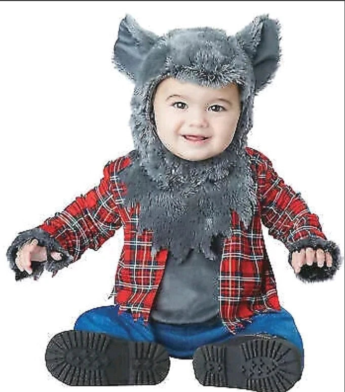 Wittle Werewolf Toddler Costume Wolf Grey Halloween California 18-24mo.