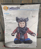 Wittle Werewolf Toddler Costume Wolf Grey Halloween California 18-24mo.