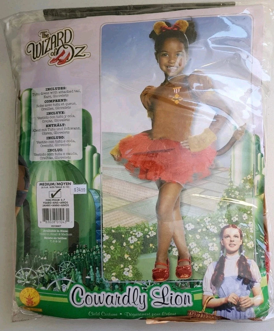 Rubies Wizard Of Oz Cowardly Lion Childs Costume Medium 8-10 B2004