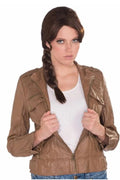 Womens Adult Hunger Brown Shoulder Braided Survivor Woman Costume Wig B0093