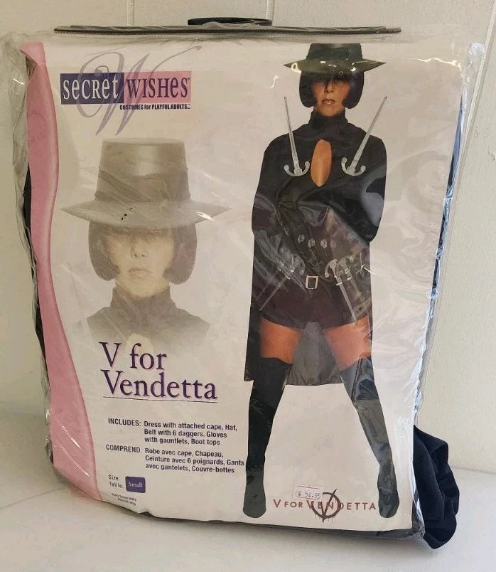 Womens Adult Sexy V For Vendetta Womens Costume W/Hat Small B0320
