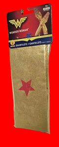 Wonder Woman Gold Gauntlets Gloves One Pair Halloween Costume Adult One Size NEW