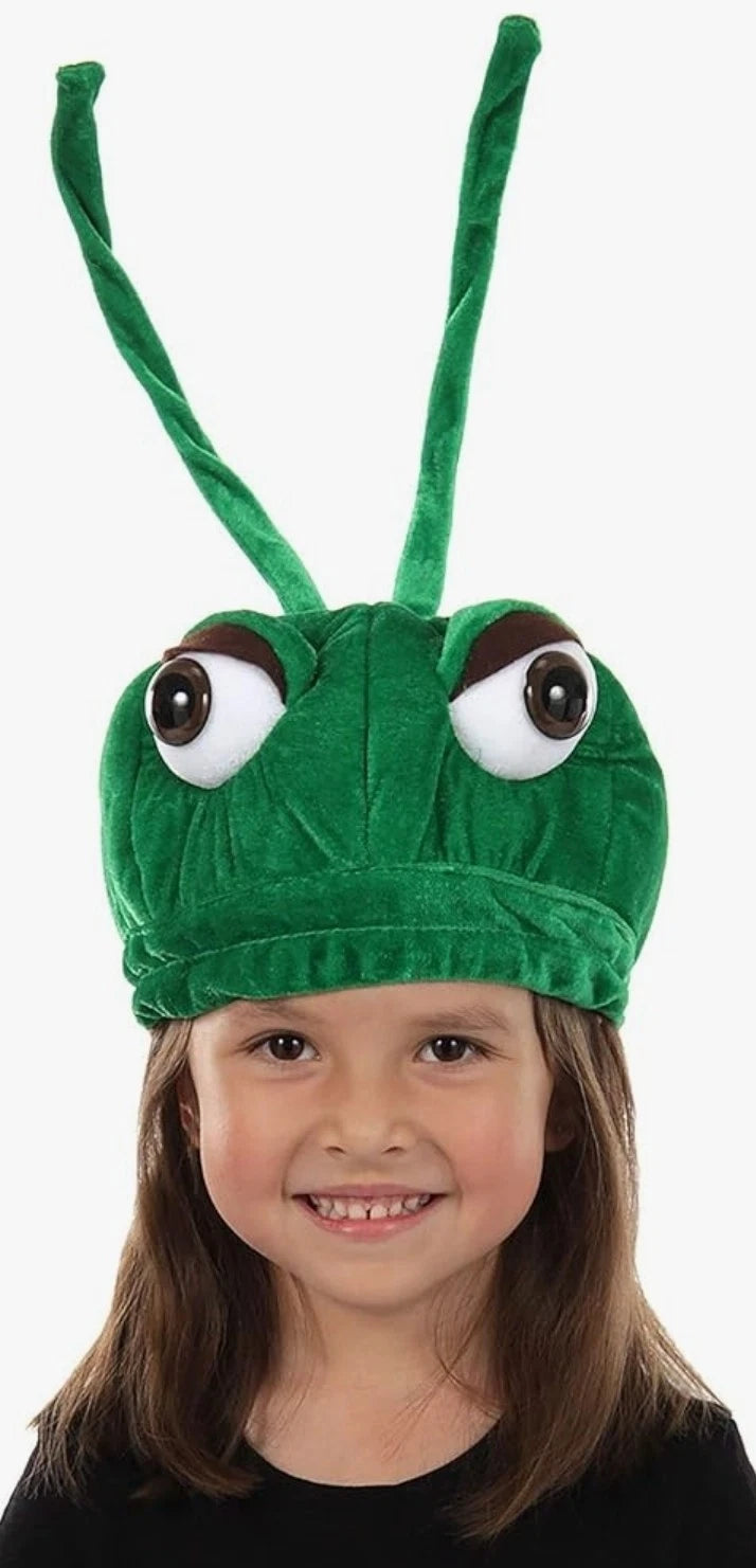 Kids Disney Ants Grasshopper Costume Velvet Hat w/Plush &Plastic Eyes V182