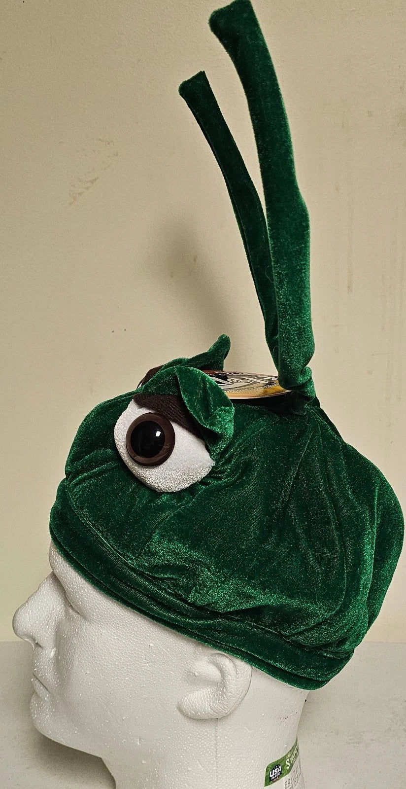 Kids Disney Ants Grasshopper Costume Velvet Hat w/Plush &Plastic Eyes V182
