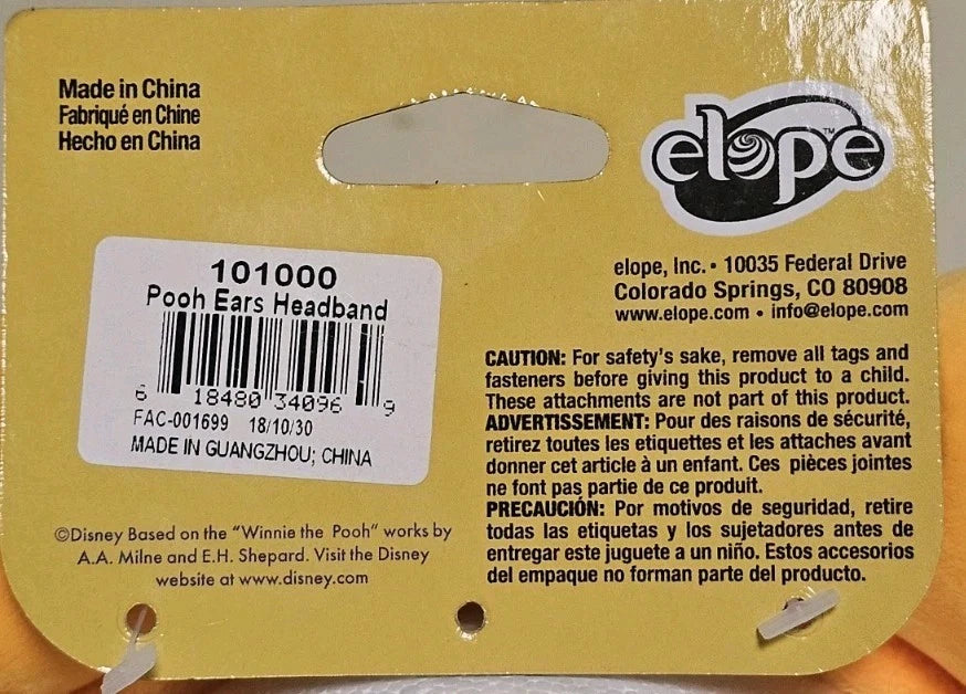 Disney Winnie The Pooh Bear Ears Headband Costume Accessory V283