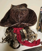 Disney Store Jack Sparrow Pirate Hat/Hair/20" Sword/Eye patch/Earring/Telescope