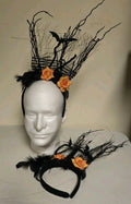 (2) Bauer Pacific Black/Orange Headband Halloween W/Bats Costume Accessory V206