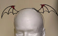 Red Bat/Silver Ears Bat Wing Headband, Halloween Bat Bats Headpiece Hair V180