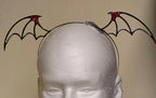 Red Bat/Silver Ears Bat Wing Headband, Halloween Bat Bats Headpiece Hair V180