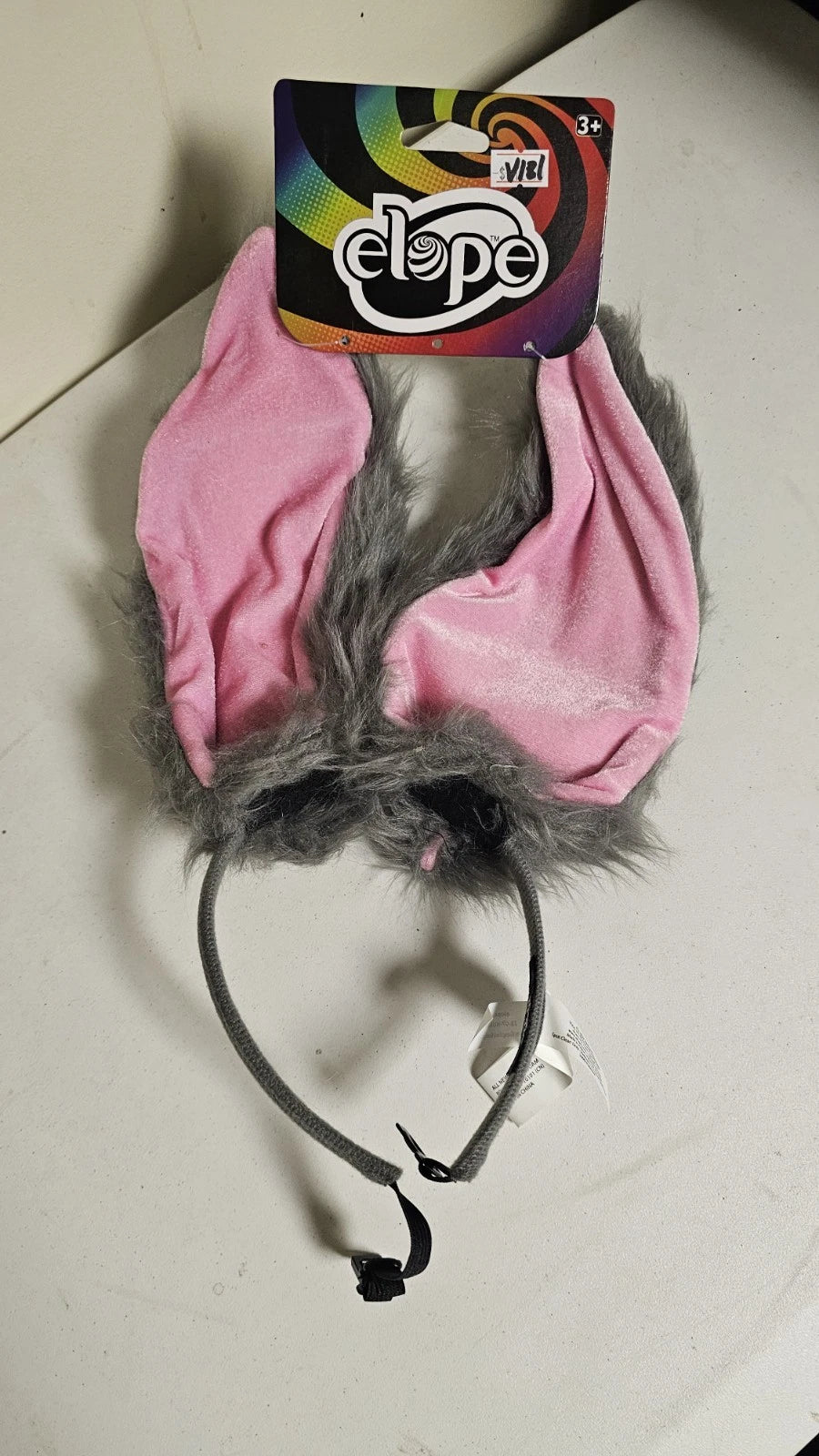 Pink/Grey Bunny Ears Headband Bendable Posable Rabbit Costume Accessory V181