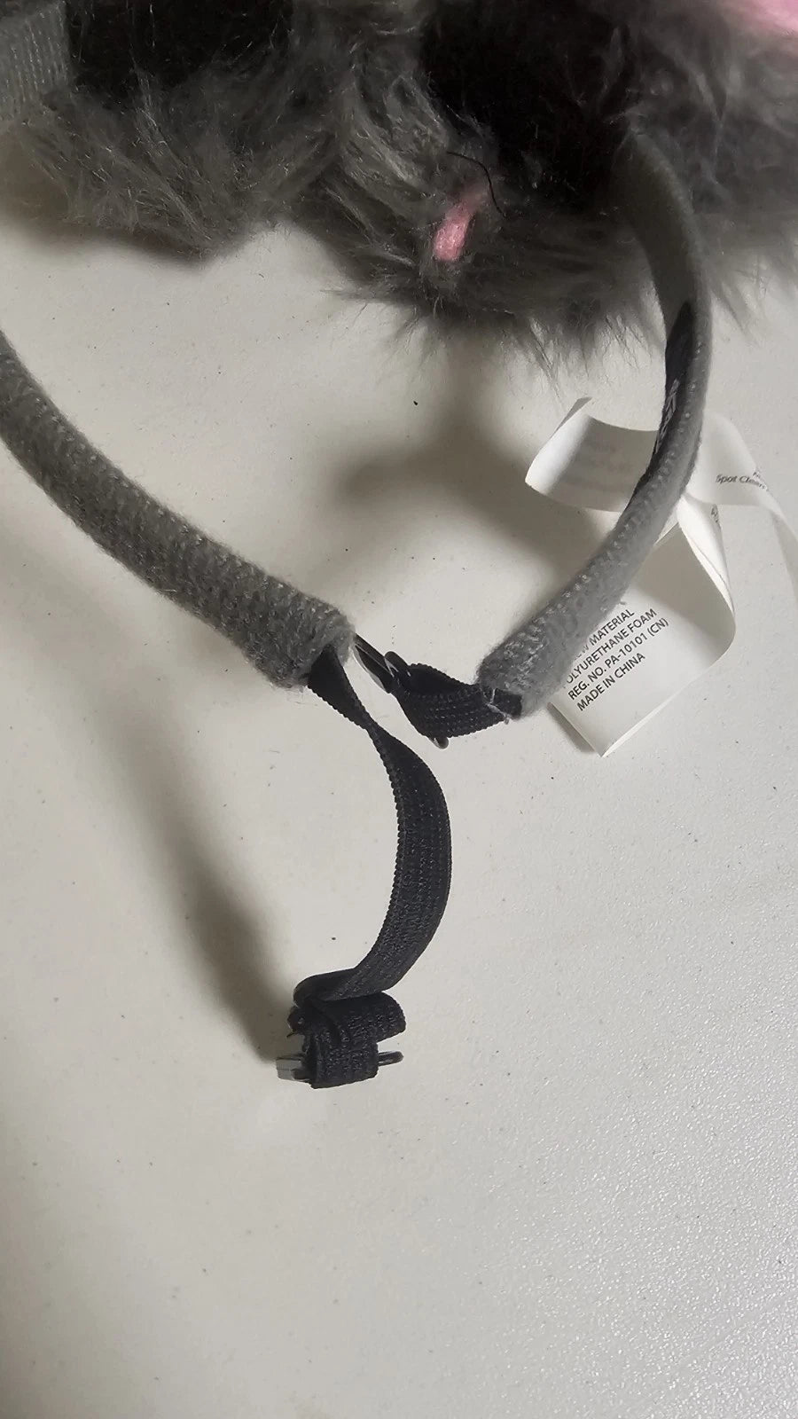 Pink/Grey Bunny Ears Headband Bendable Posable Rabbit Costume Accessory V181
