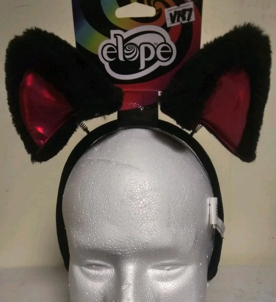 One Size Plush Springy Cat Ears Headband Accessory Soft Animal-Theme V187