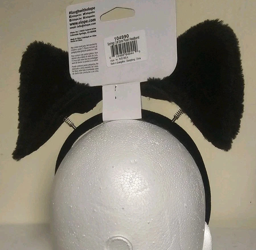 One Size Plush Springy Cat Ears Headband Accessory Soft Animal-Theme V187