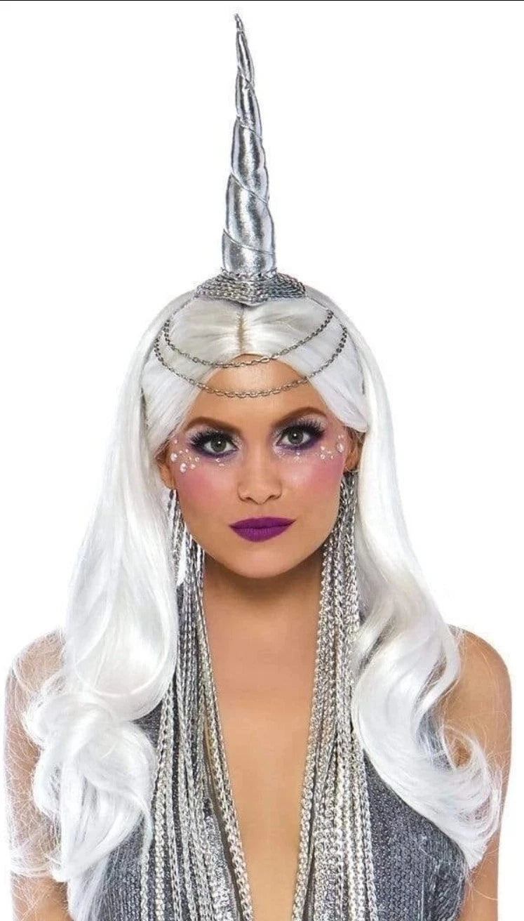 Celestial Unicorn Headband Silver One Size Costume Cosplay Accessory