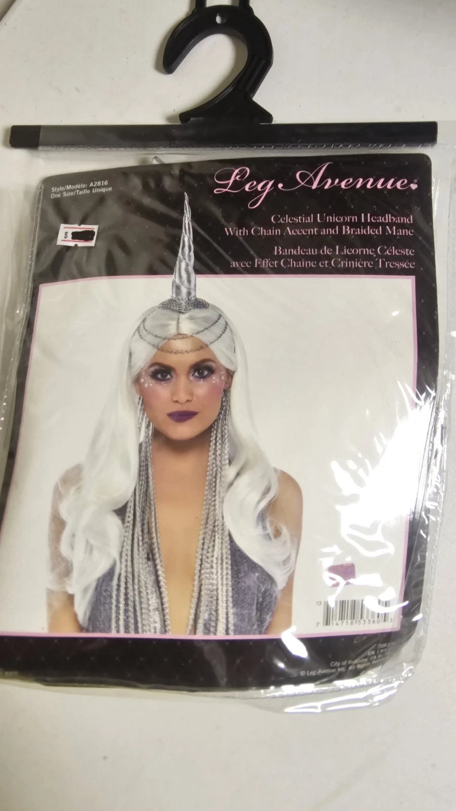 Celestial Unicorn Headband Silver One Size Costume Cosplay Accessory