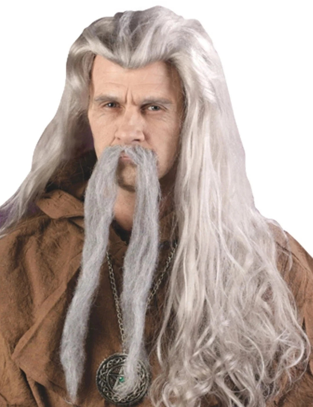 Men's Long Gray Wizard Wig B0601