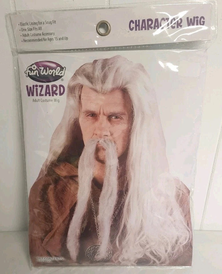Men's Long Gray Wizard Wig B0601