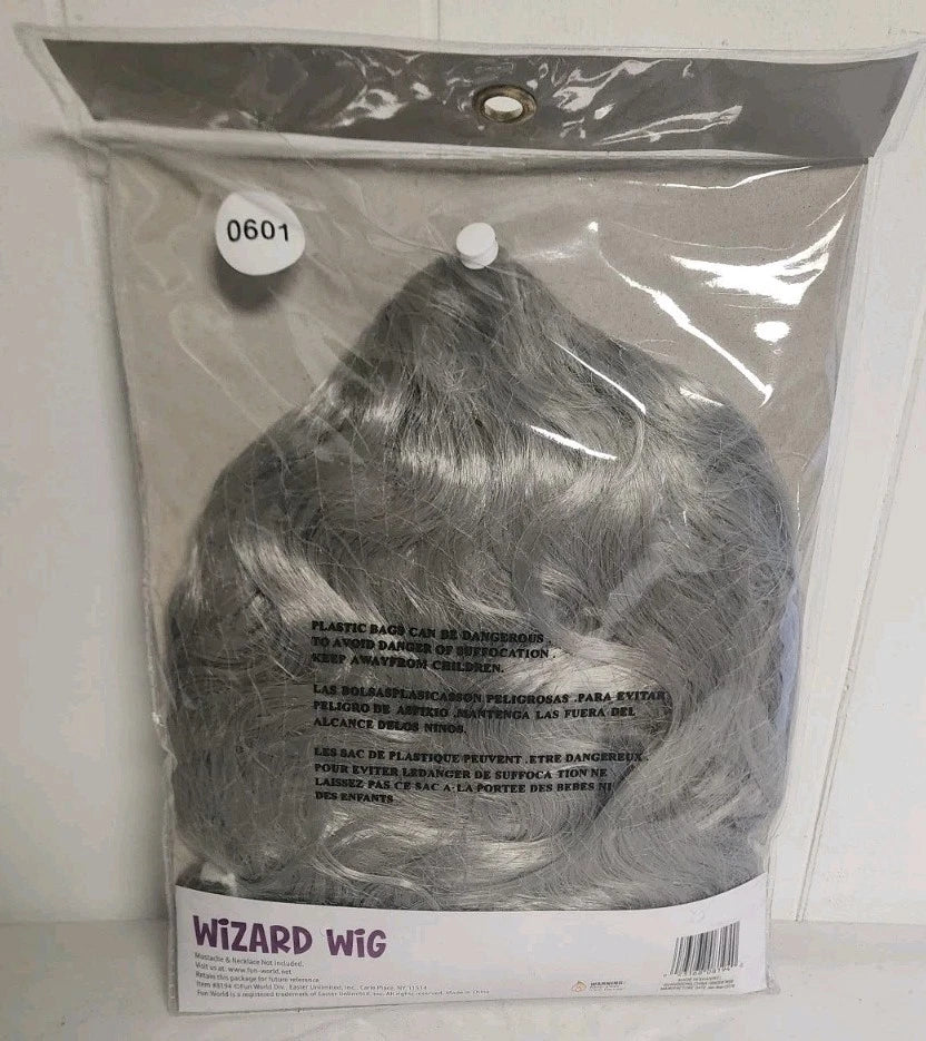 Men's Long Gray Wizard Wig B0601