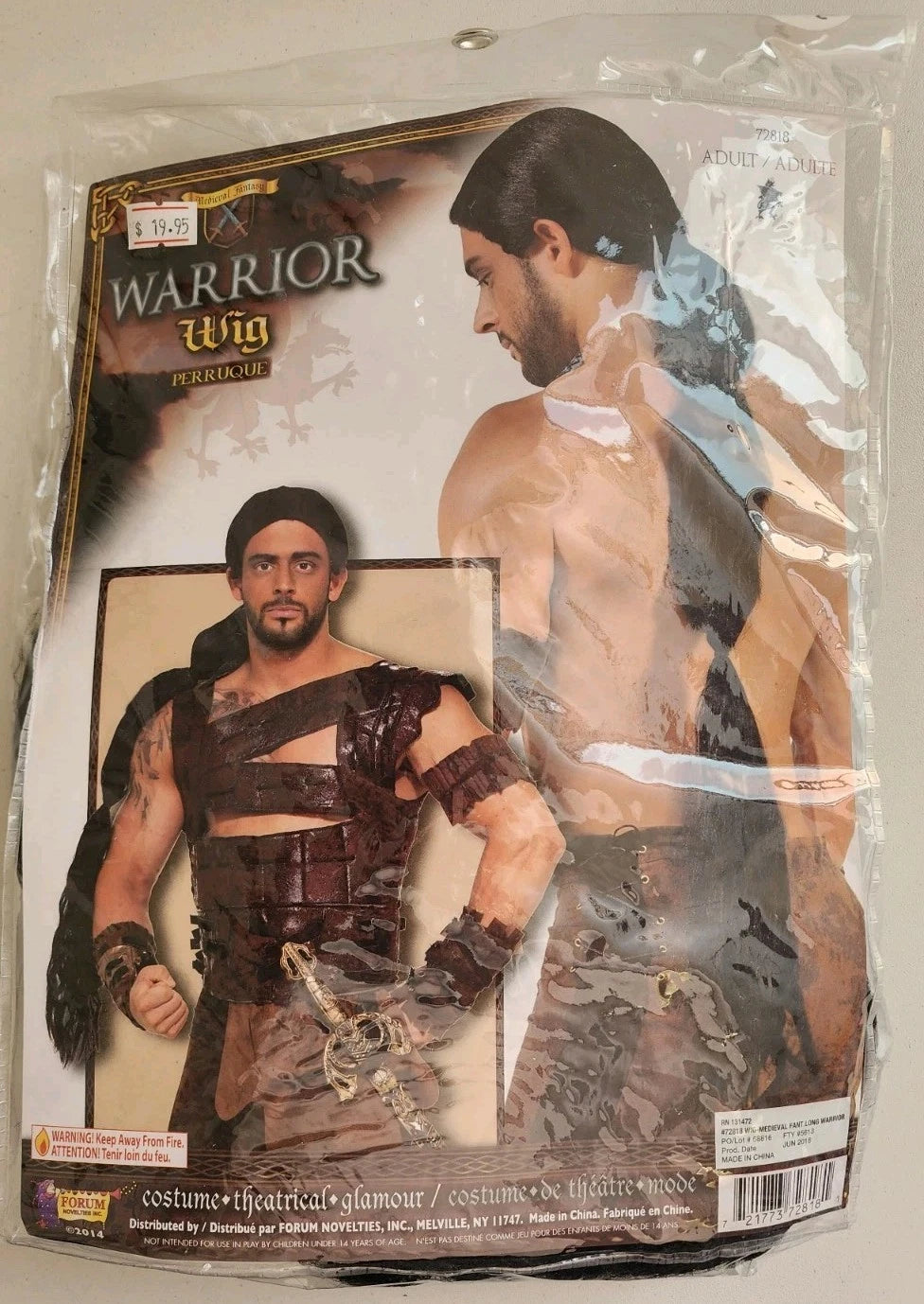 Warrior Costume Wig (Black) B2881
