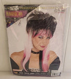 "Ravin'" Rave Black &amp; Pink Wig B0533