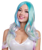 Long Wavy Multicolor Wig Adult Costume Accessory 0488
