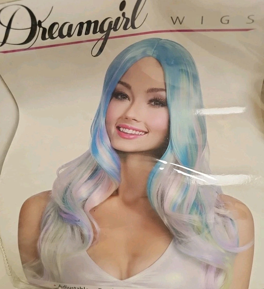 Long Wavy Multicolor Wig Adult Costume Accessory 0488