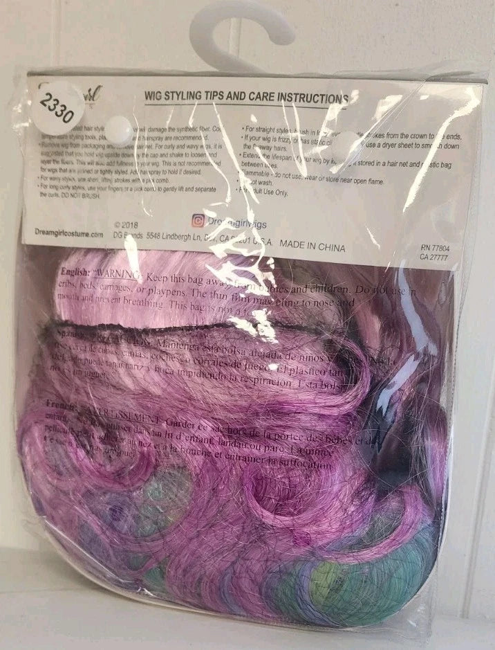 Long Wavy Rainbow Ombre Wig Adult Costume Accessory B2330