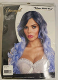 Long Wavy Silver-Blue Wig Ombre