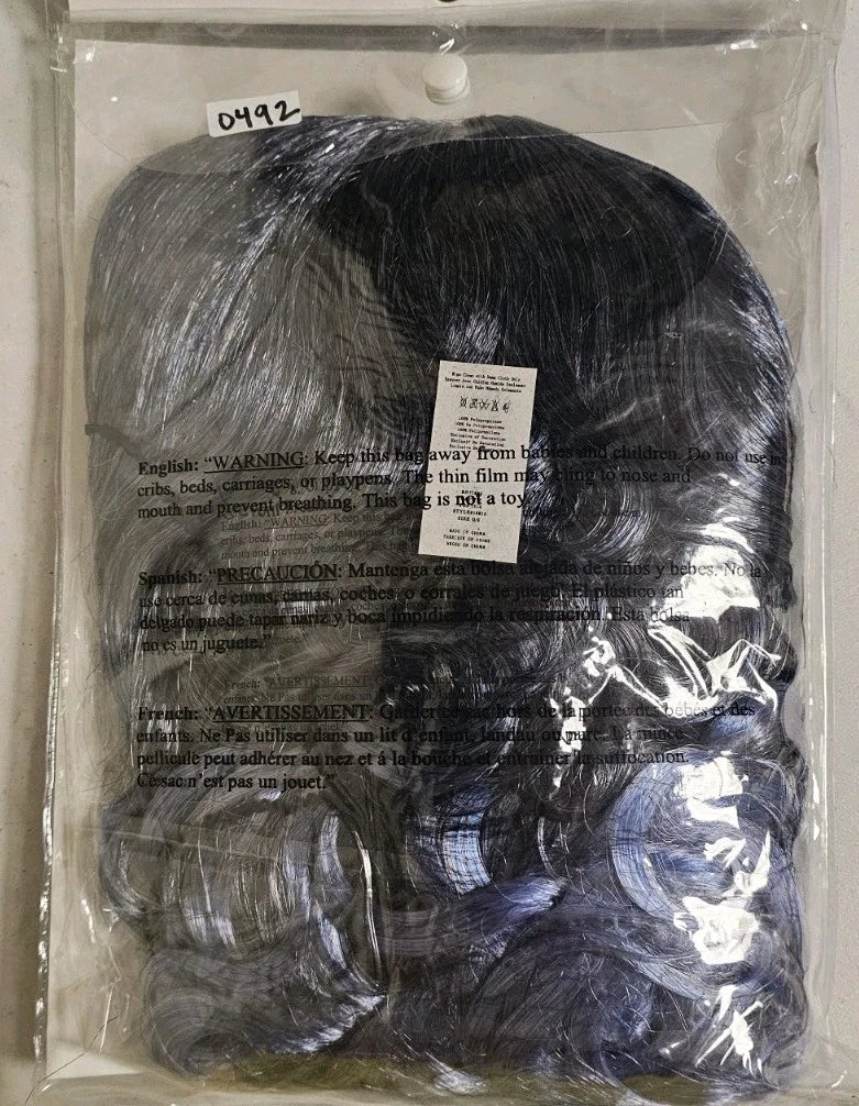 Long Wavy Silver-Blue Wig Ombre