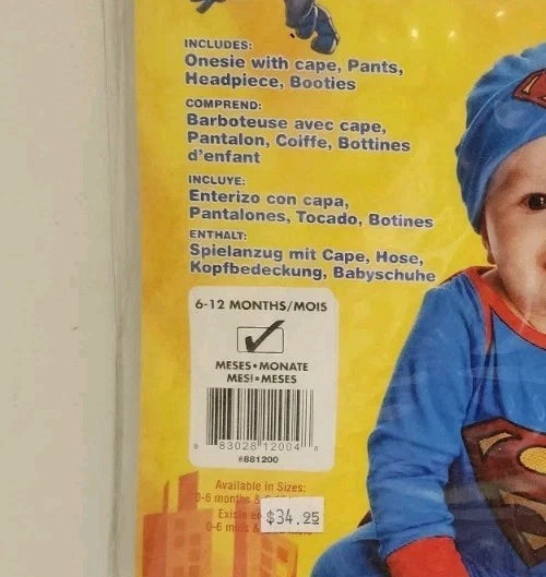 Rubies DC Super Friends Superman Infant Costume 6-12 Months B0029