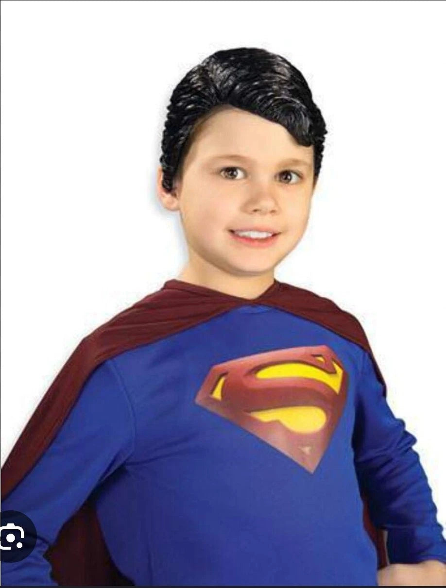 Childs Superman Hair Vinyl Wig Superhero Costume Accessory V154