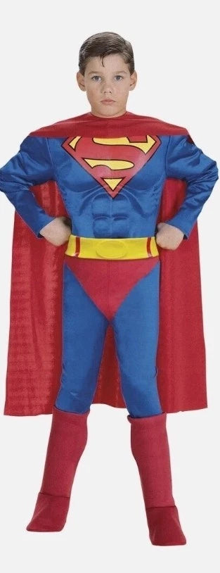 Deluxe Superman Muscle Chest Childs Costume Boys Large 12-14 B2480