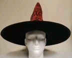 Burlap Black/Orange Happy Halloween Trick Or Treat Costume Witch Hat V165