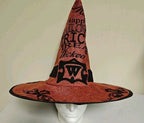 Burlap Black/Orange Happy Halloween Trick Or Treat Costume Witch Hat V165