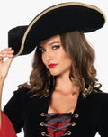Pirate Hat with Gold Trim Poseable Adult V827