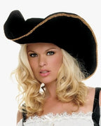 Pirate Hat with Gold Trim Poseable Adult V827