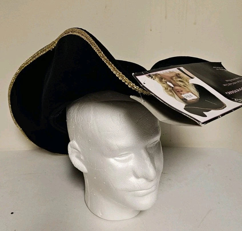 Pirate Hat with Gold Trim Poseable Adult V827