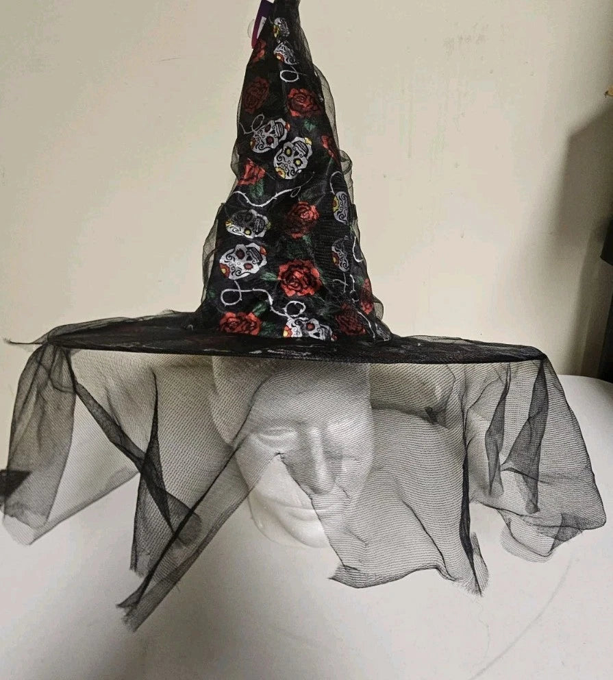 Day Of The Dead Halloween Costume Accessory Witch Hat V162