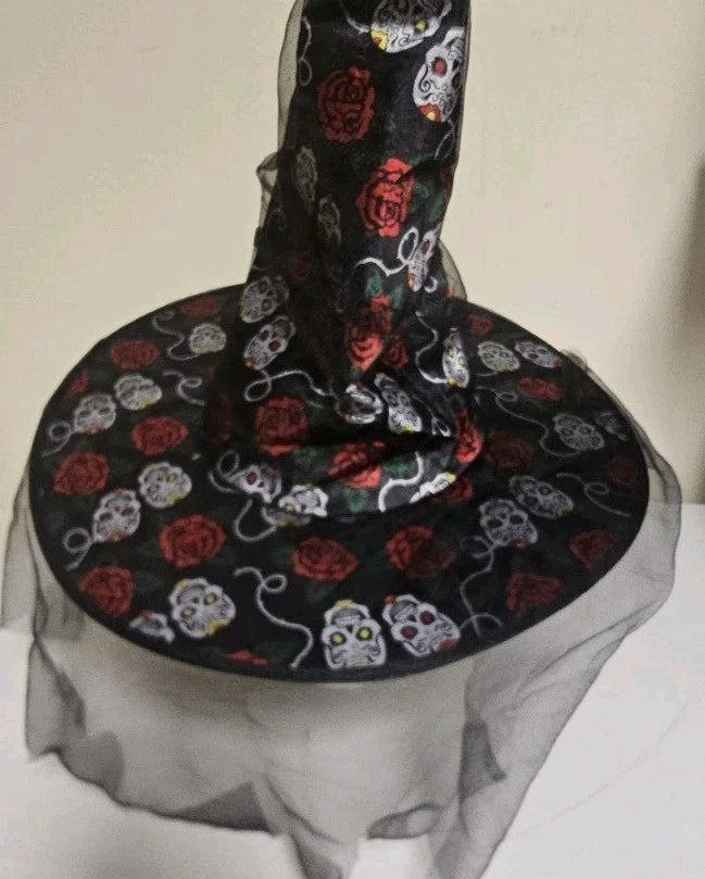 Day Of The Dead Halloween Costume Accessory Witch Hat V162