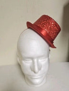 Red Burlesque Hat Handmade Collectors Series Costume Accessory.