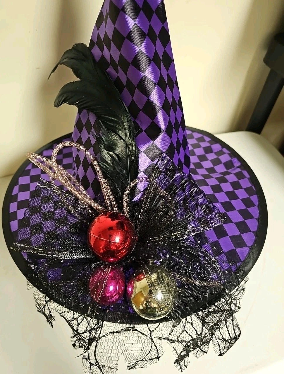 Bauer Black/Purple Elegant Halloween Costume Witch Hat Whimsical V166