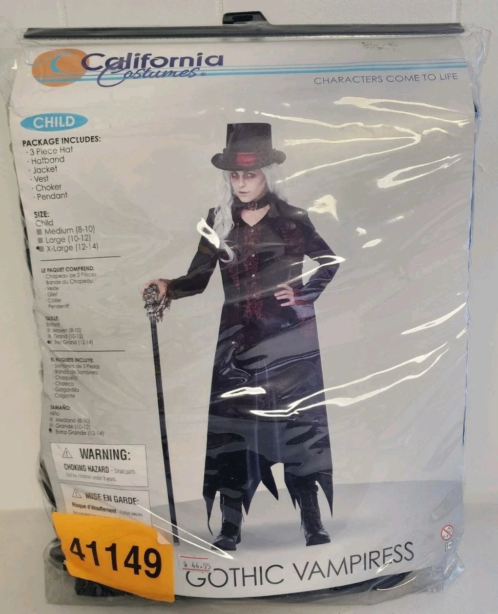 Gothic Vampiress Childs Costume Girls Large (12-14) B2804