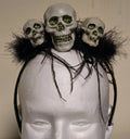 Bauer Pacific Imports Women's Glitter Skull Trio Lace Feather Headband Halloween
