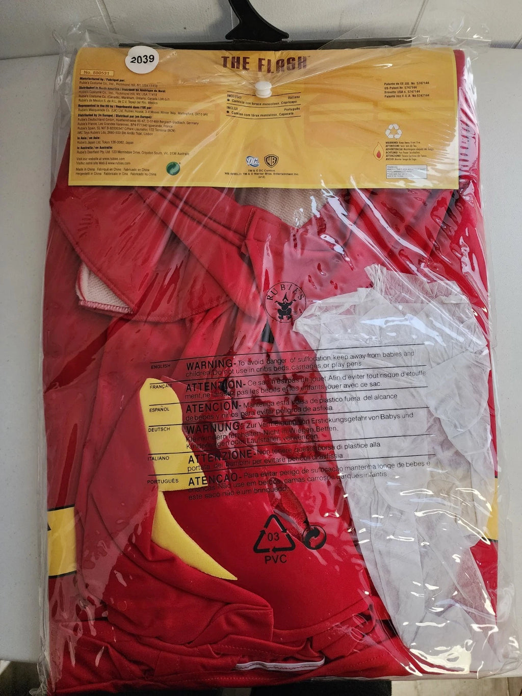 Rubies DC Comics the Flash Adult Men's Costume Top One Size Up To 44" Chest B2039