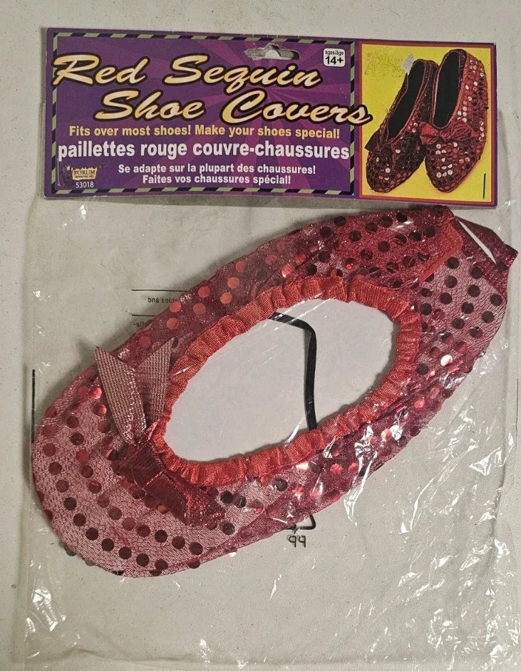 Ruby Red Slippers Shoe Covers Sequin Wizard of Oz Costume Accessory 1 Size V0772