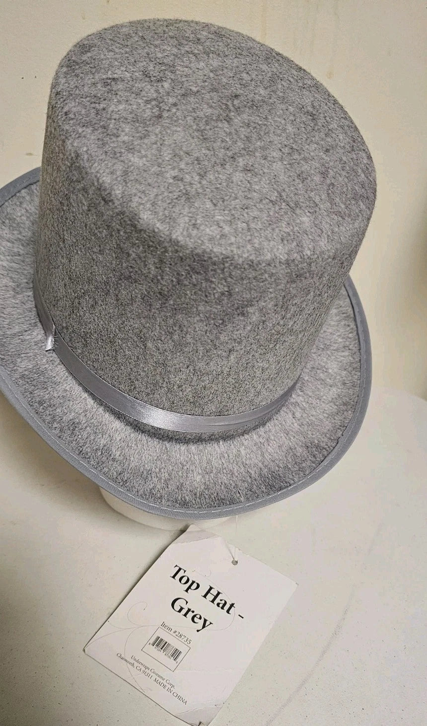 Underwraps Top Hat - Grey One Size V941