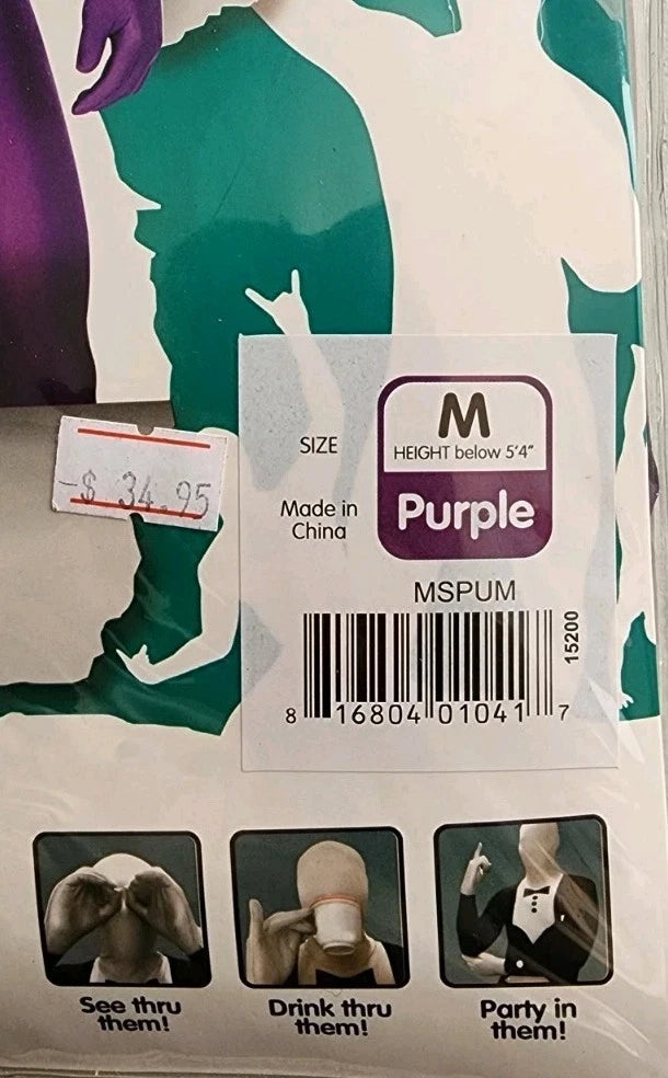 Morph Costumes Original Purple Mens Medium Fits Up To 5'4" B2895