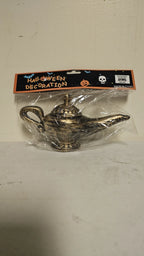 9" Plastic Genie Lamp Gold/Brass Sultan/Harem Costume Opening lid and spout V893