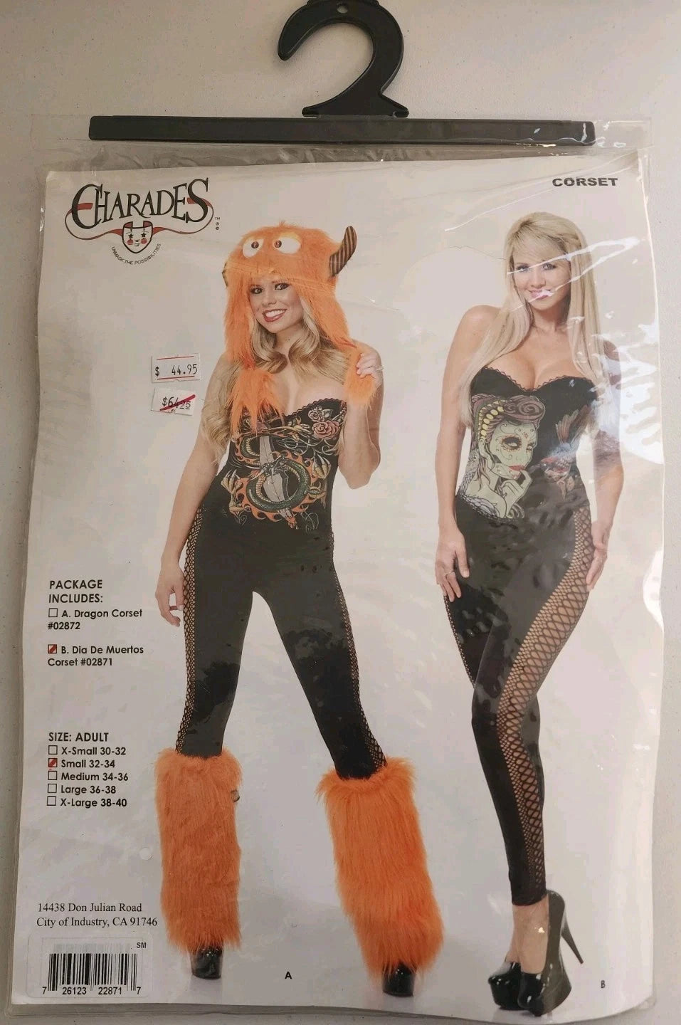 Charades Dia De Muertos Corset Adult Women's Costume Small 32-34 B2362
